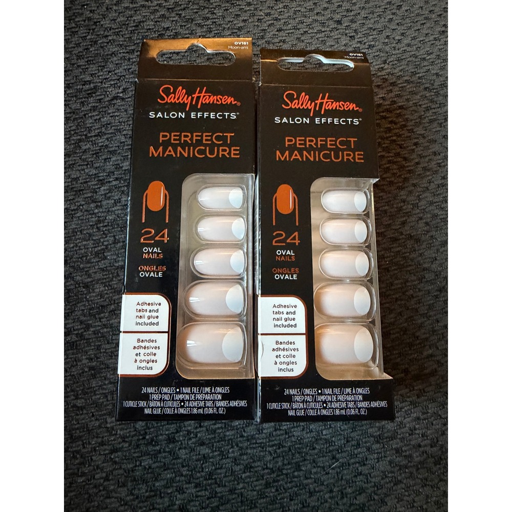 2 Pack Sally Hansen Perfect Manicure Moon-ami OV161 Oval Press On Nails